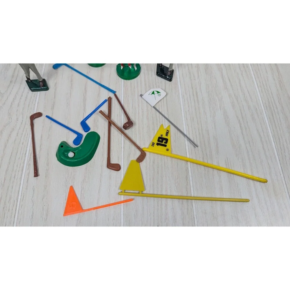 Wilton Cake Toppers Vintage Plastic Golf Figures Flags Clubs Lot
